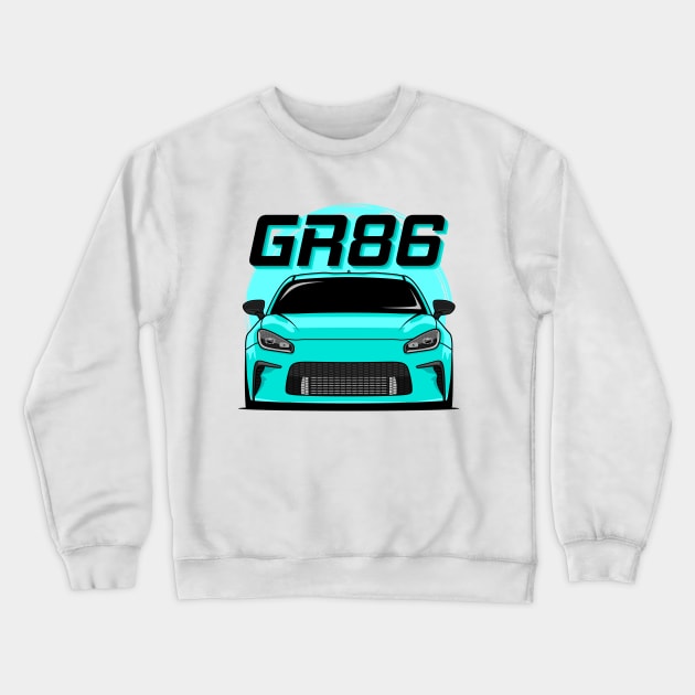 GR86 Cyan Crewneck Sweatshirt by GoldenTuners